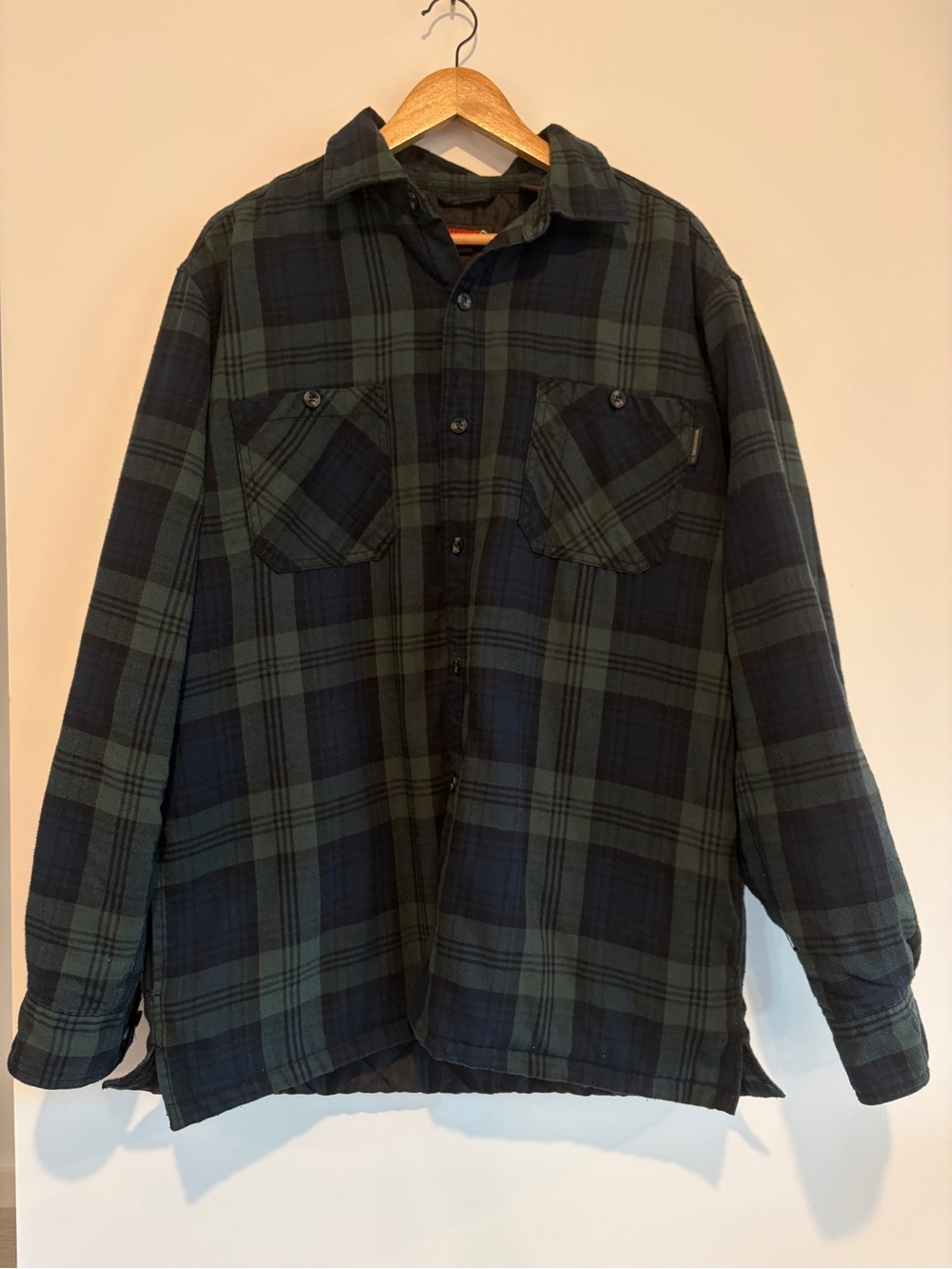 Wolverine Plaid Flannel Shacket Quilted Lined Hoodless Mens Size Large L/G